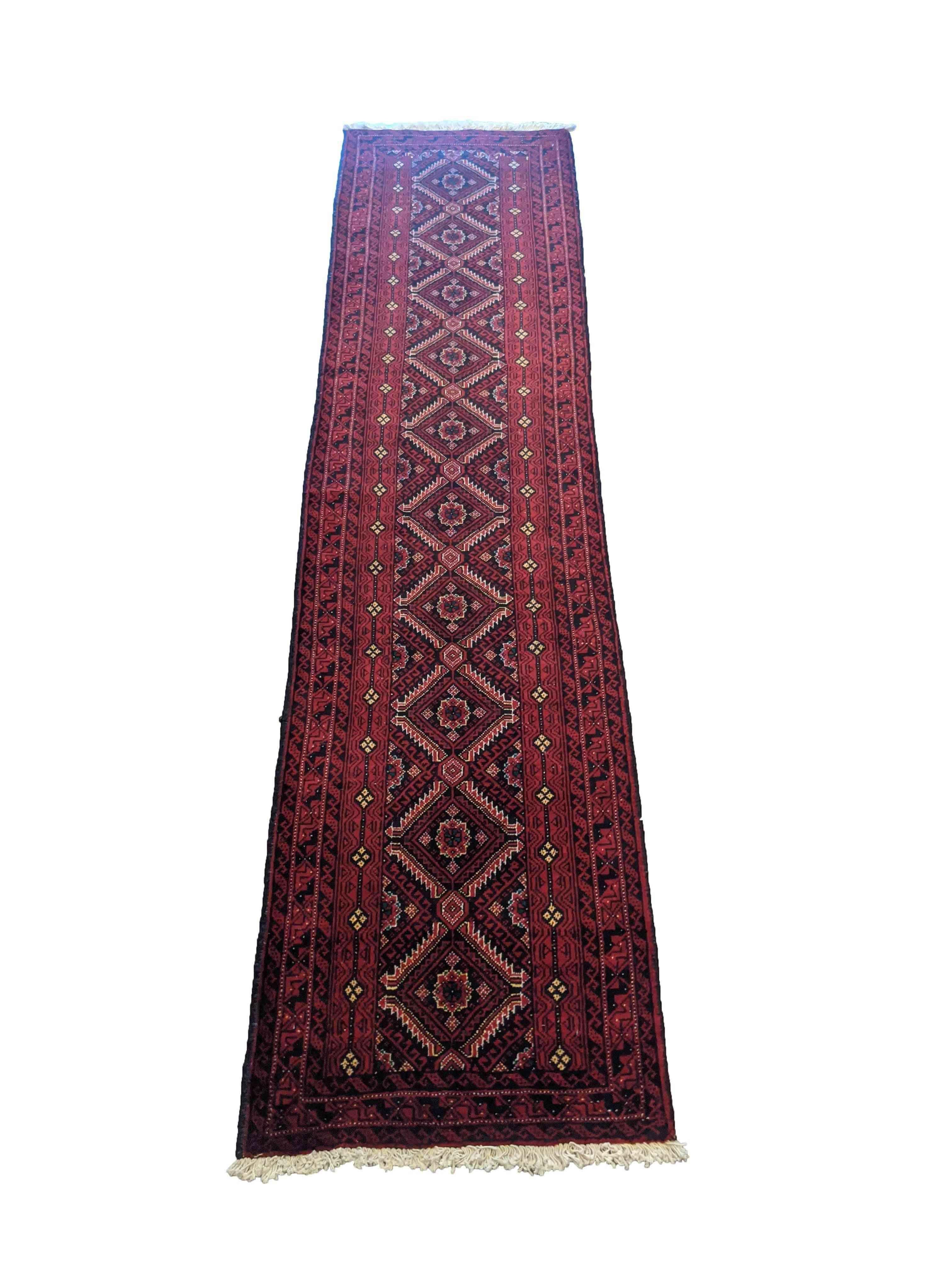 276 x 66 cm Persian Baluch Traditional Red Rug - Rugmaster