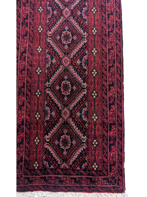 276 x 66 cm Persian Baluch Traditional Red Rug - Rugoutlet