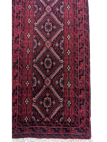 276 x 66 cm Persian Baluch Traditional Red Rug - Rugoutlet