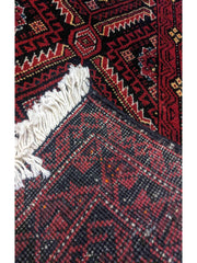 276 x 66 cm Persian Baluch Traditional Red Rug - Rugmaster