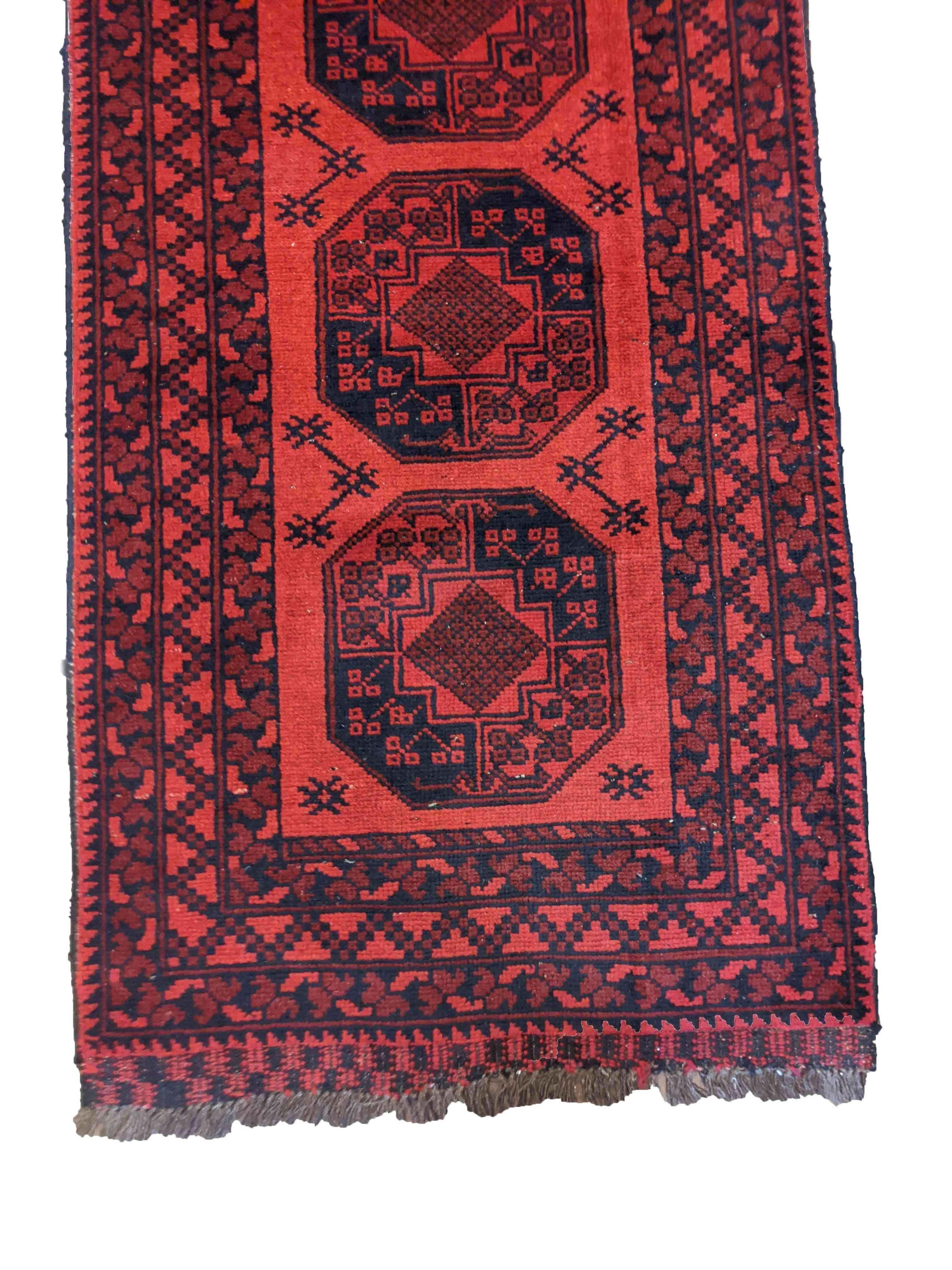 276 x 87 cm Red afghan Tribal Red Rug - Rugmaster