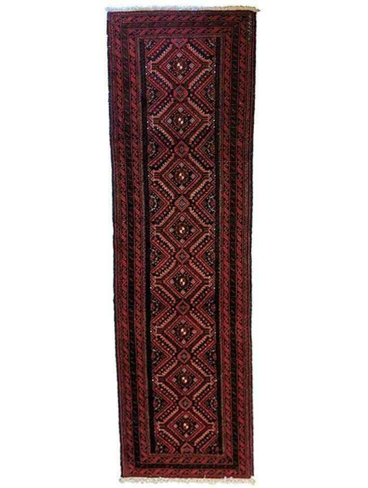 277 x 62 cm Persian Baluch Traditional Red Rug - Rugoutlet