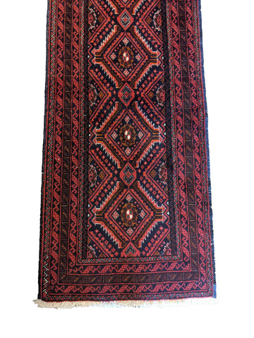 277 x 62 cm Persian Baluch Traditional Red Rug - Rugoutlet