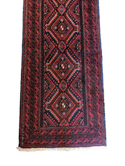 277 x 62 cm Persian Baluch Traditional Red Rug - Rugmaster