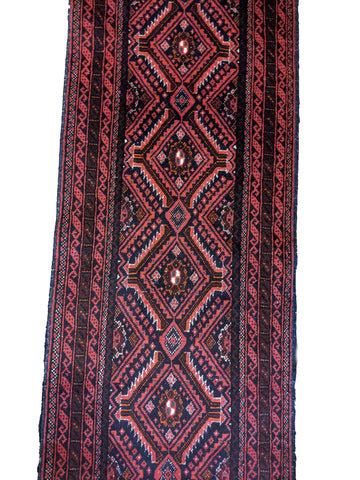 277 x 62 cm Persian Baluch Traditional Red Rug - Rugoutlet