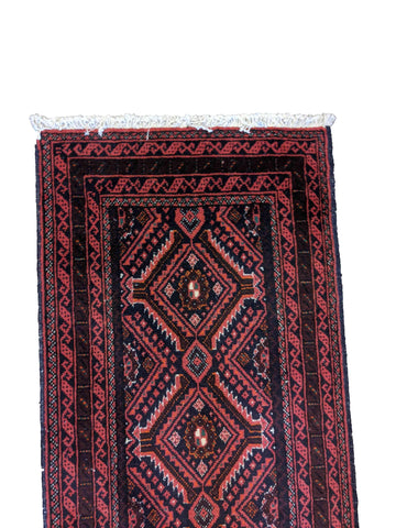 277 x 62 cm Persian Baluch Traditional Red Rug - Rugoutlet
