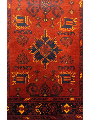 277 x 72 cm Afghan Khan Tribal Red Rug - Rugoutlet