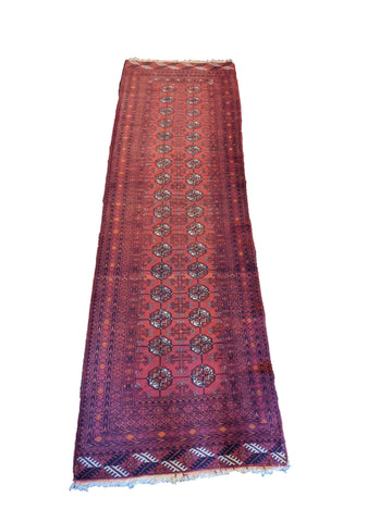 278 x 86 cm Turkaman Tribal Red Rug - Rugoutlet