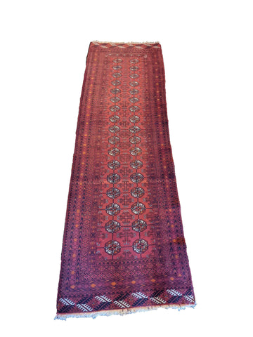 278 x 86 cm Turkaman Tribal Red Rug - Rugoutlet