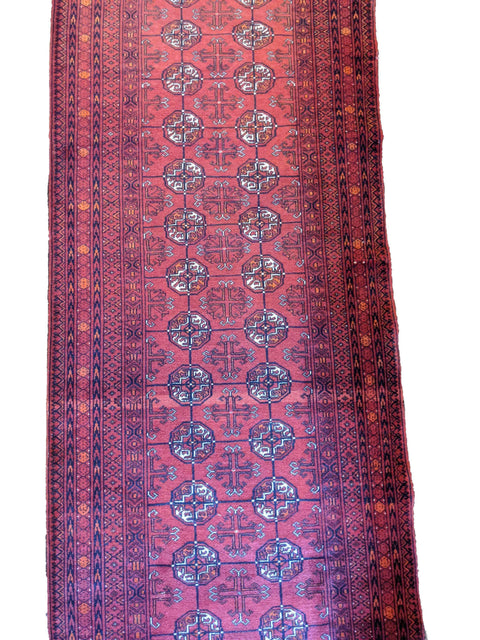 278 x 86 cm Turkaman Tribal Red Rug - Rugoutlet