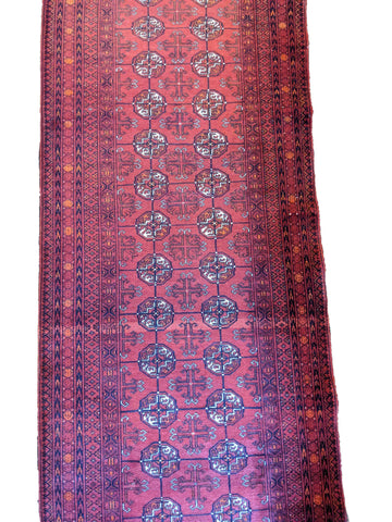 278 x 86 cm Turkaman Tribal Red Rug - Rugoutlet