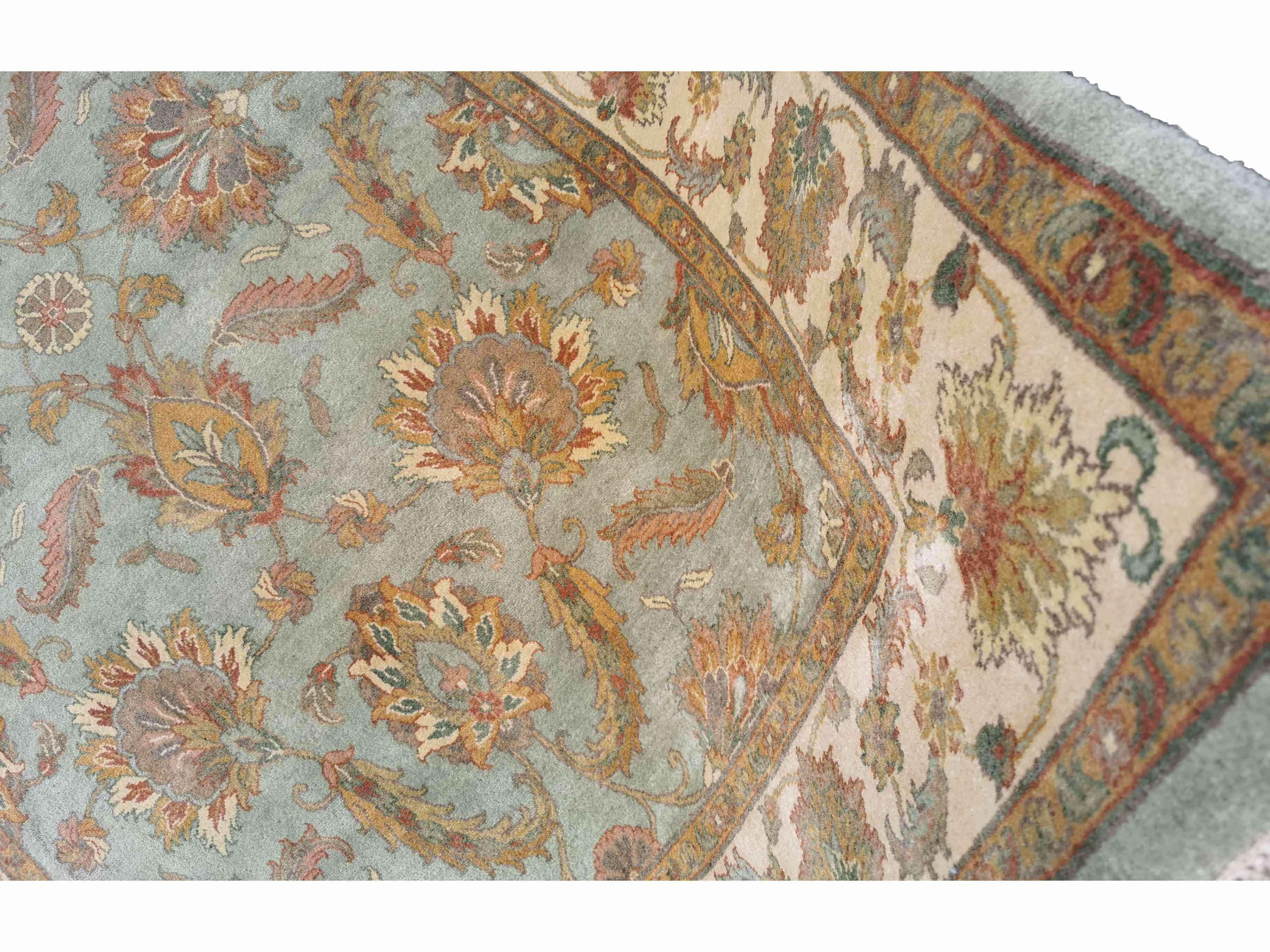 280 x 183 cm Indo-Ziegler Green Large Rug - Rugoutlet