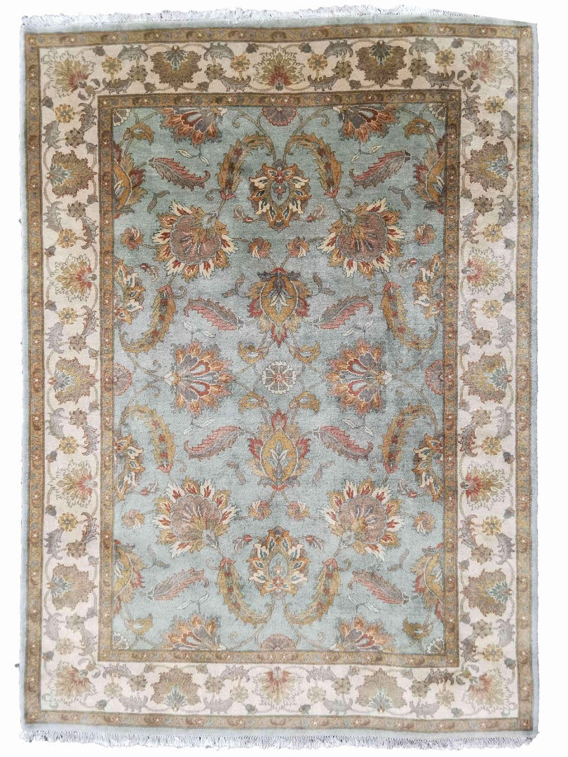 280 x 183 cm Indo-Ziegler Green Large Rug - Rugoutlet