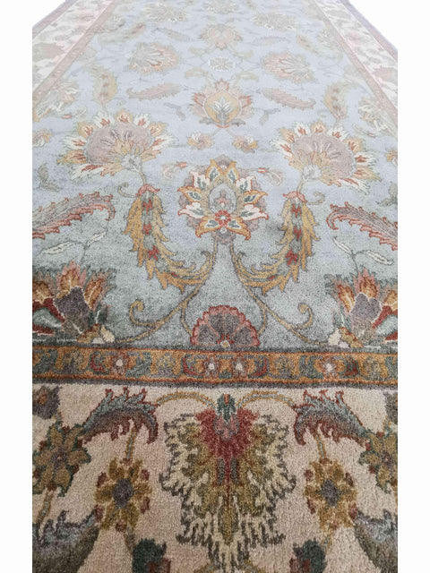 280 x 183 cm Indo-Ziegler Antique Green Large Rug - Rugmaster