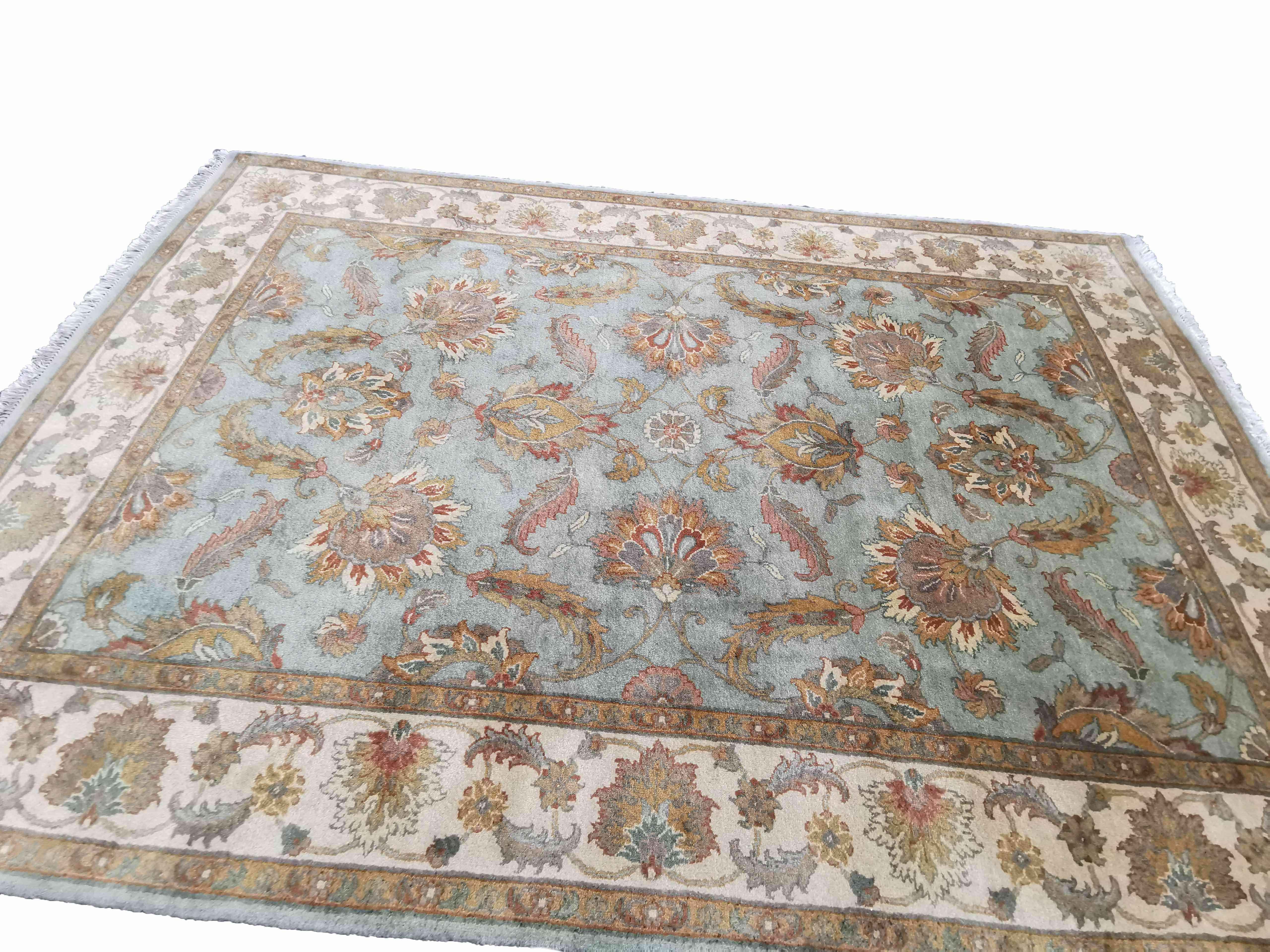 280 x 183 cm Indo-Ziegler Green Large Rug - Rugoutlet