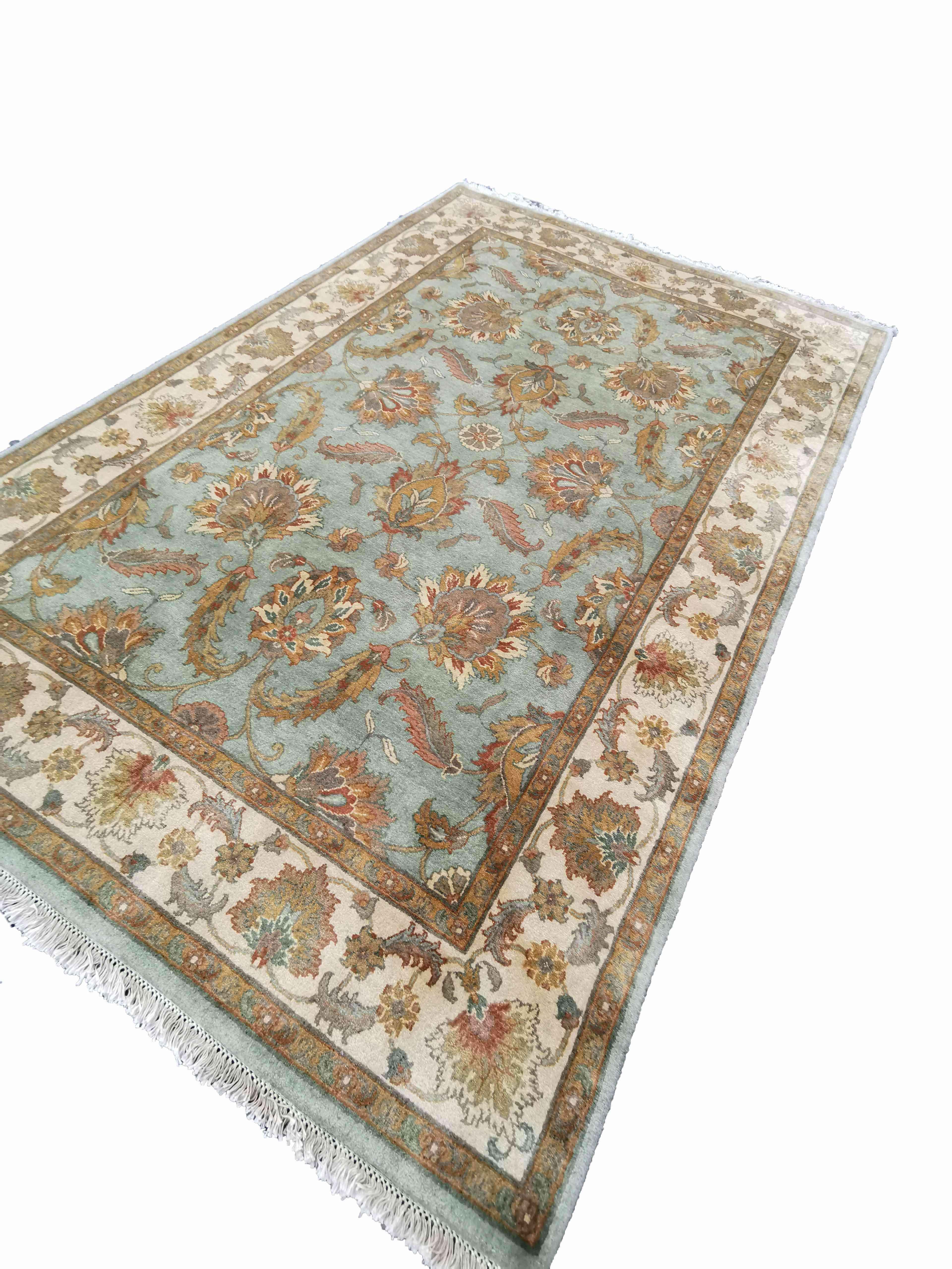 280 x 183 cm Indo-Ziegler Green Large Rug - Rugoutlet