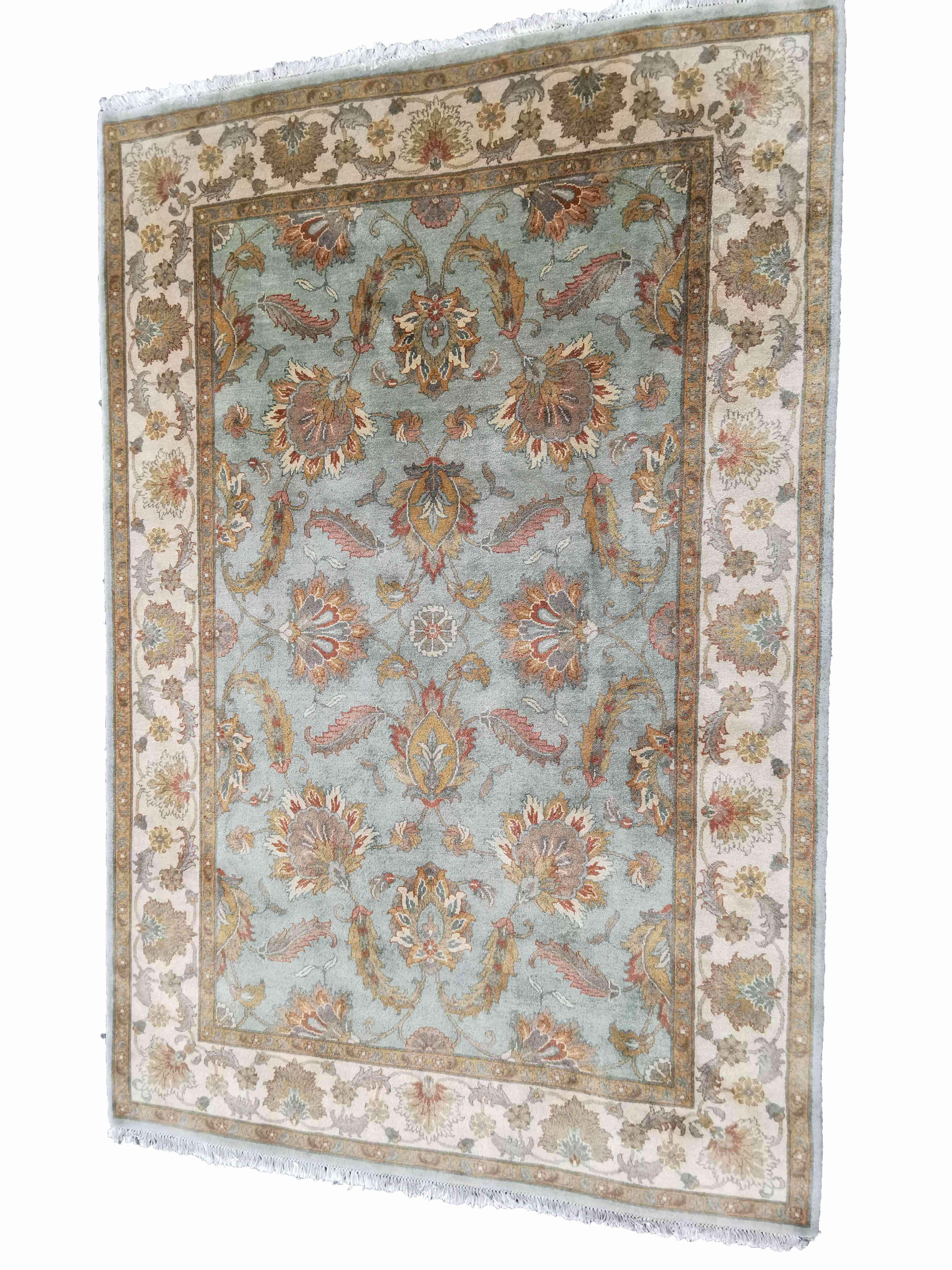 280 x 183 cm Indo-Ziegler Green Large Rug - Rugoutlet