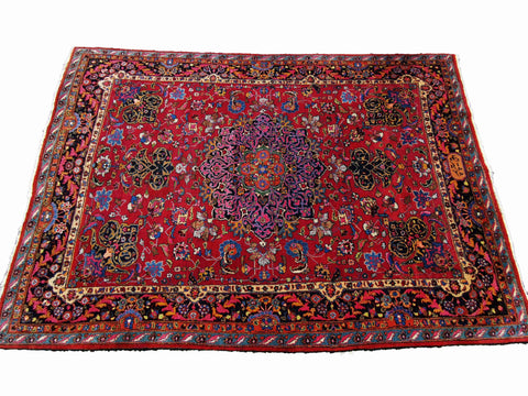 280 x 198 cm Mashad Traditional Red Large Rug - Rugmaster