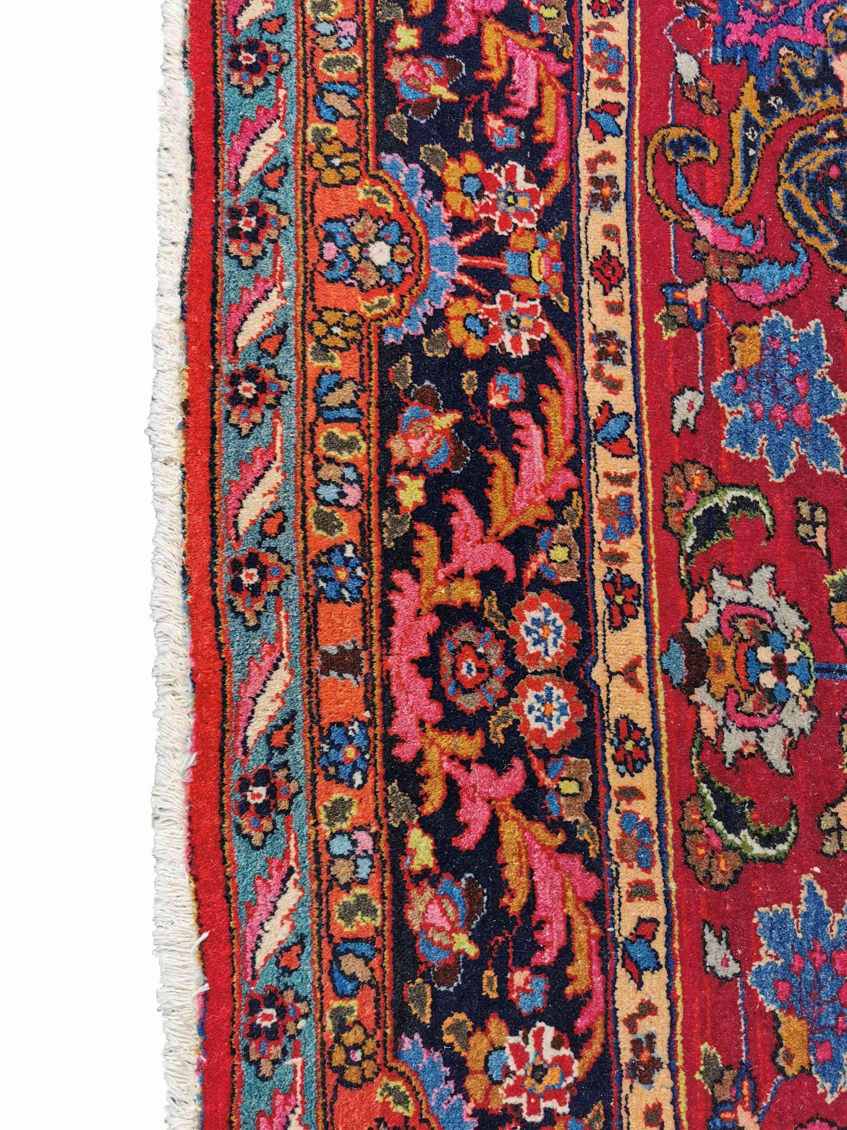 280 x 198 cm Mashad Traditional Red Large Rug - Rugmaster