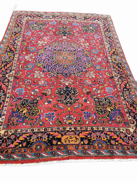 280 x 198 cm Mashad Traditional Red Large Rug - Rugmaster