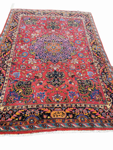 280 x 198 cm Mashad Traditional Red Large Rug - Rugmaster