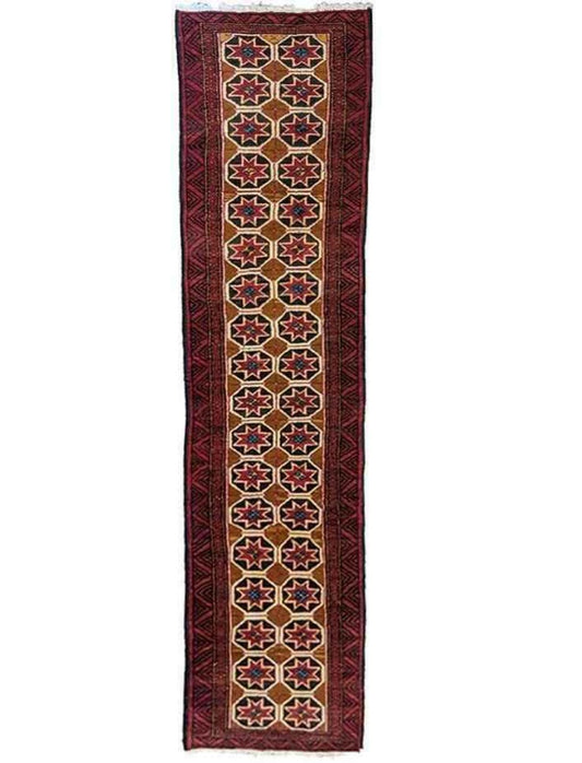 280 x 60 cm Persian Baluch Traditional Brown Rug - Rugoutlet