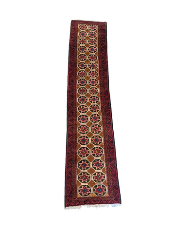 280 x 60 cm Persian Baluch Traditional Brown Rug - Rugoutlet