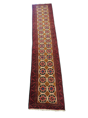 280 x 60 cm Persian Baluch Traditional Brown Rug - Rugoutlet
