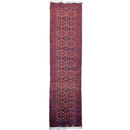 280 x 62 cm Persian Baluch Red Traditional Red Rug - Rugoutlet