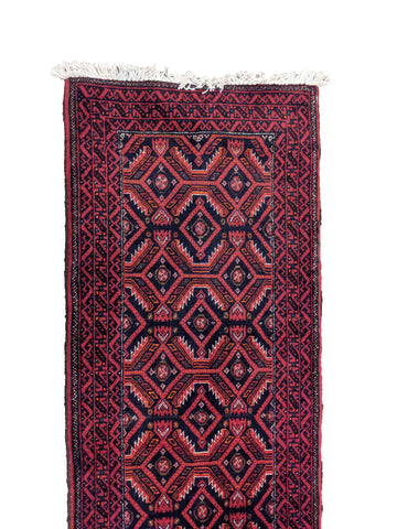280 x 62 cm Persian Baluch Red Traditional Red Rug - Rugoutlet