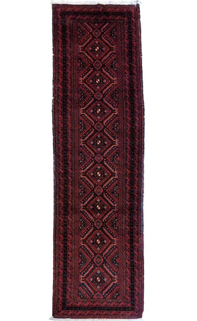 280 x 62 cm Persian Baluch Traditional Red Rug - Rugoutlet