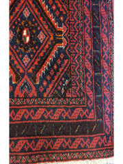 280 x 62 cm Persian Baluch Traditional Red Rug - Rugoutlet