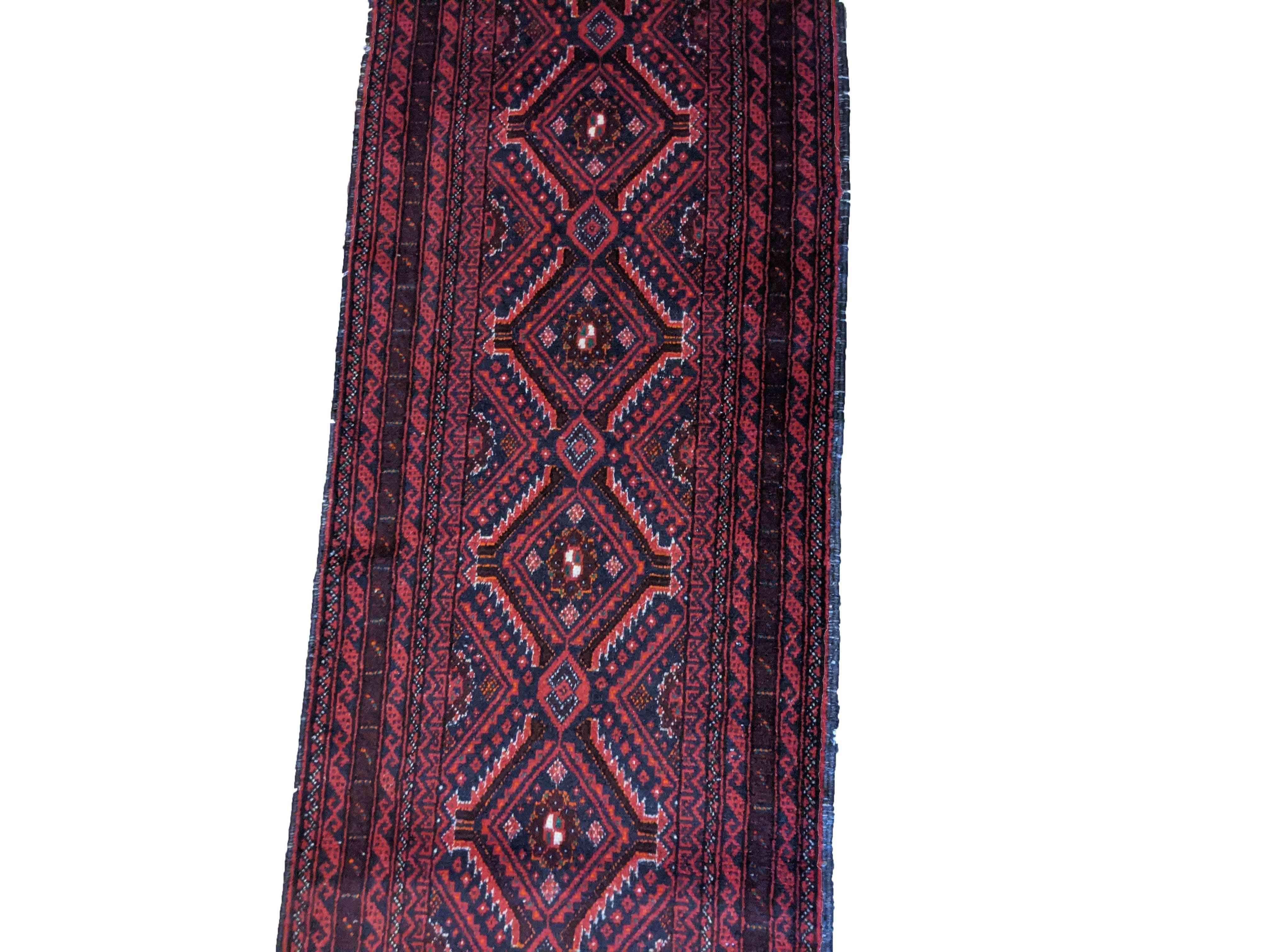 280 x 62 cm Persian Baluch Traditional Red Rug - Rugoutlet