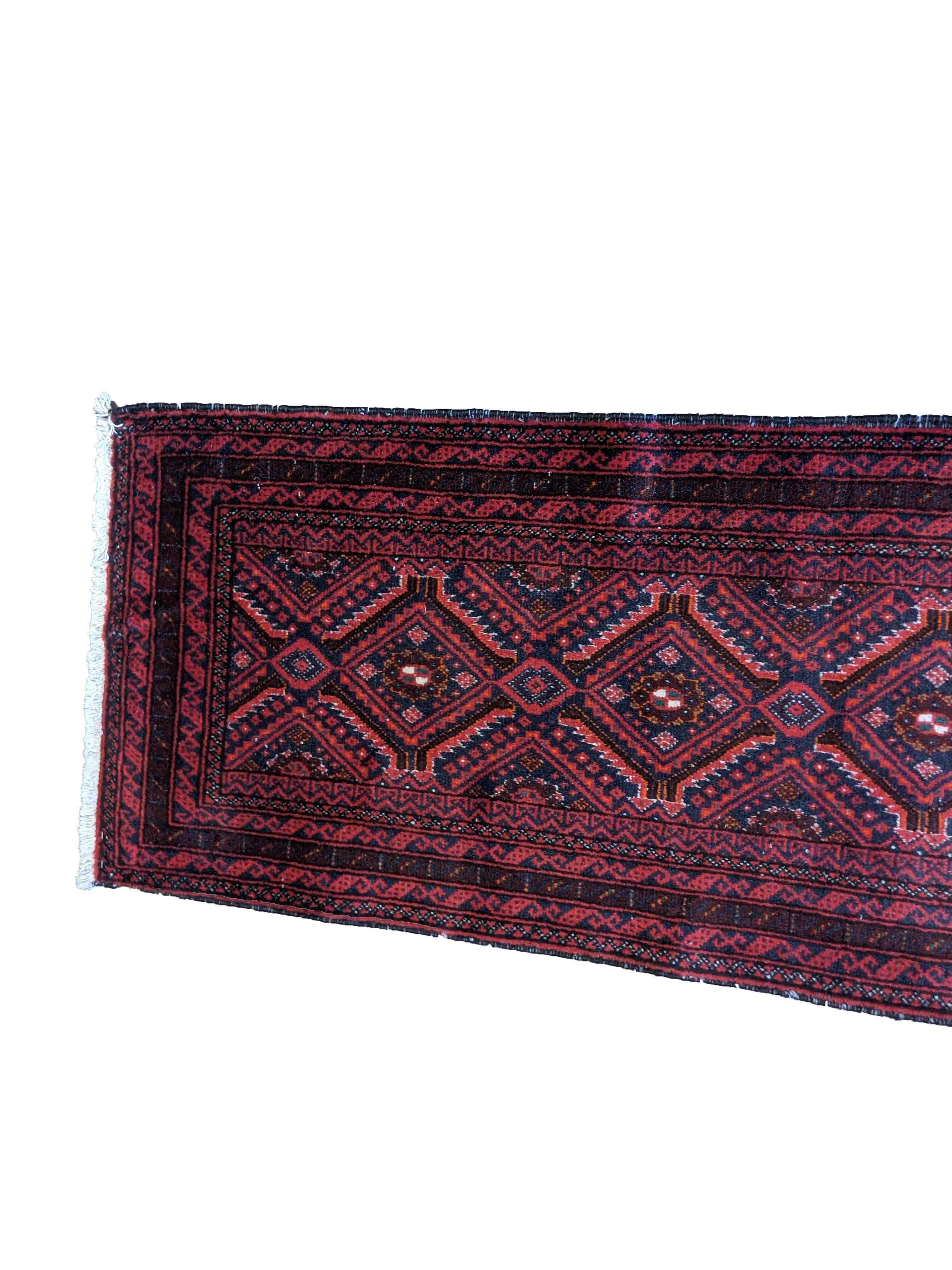 280 x 62 cm Persian Baluch Traditional Red Rug - Rugoutlet