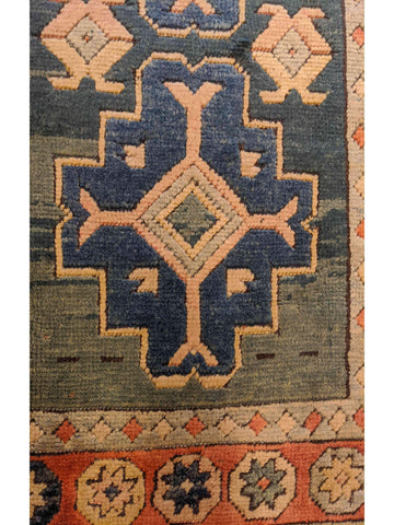 280 x 94 cm Turkish Karz Traditional Green Rug - Rugoutlet