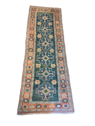 280 x 94 cm Turkish Karz Traditional Green Rug - Rugoutlet