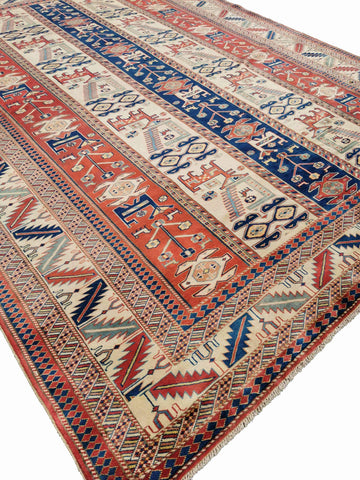 281 x 227 cm Fine Kazak Modern Red Large Rug - Rugmaster
