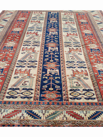 281 x 227 cm Fine Kazak Modern Red Large Rug - Rugmaster