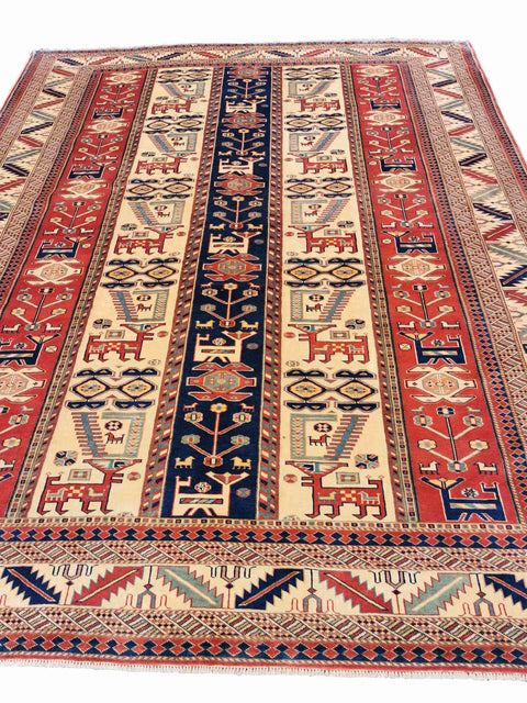 281 x 227 cm Fine Kazak Red Large Rug - Rugoutlet