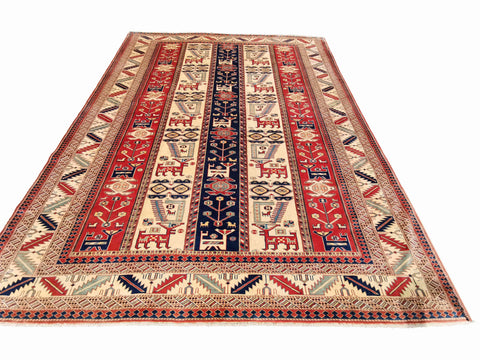 281 x 227 cm Fine Kazak Modern Red Large Rug - Rugmaster