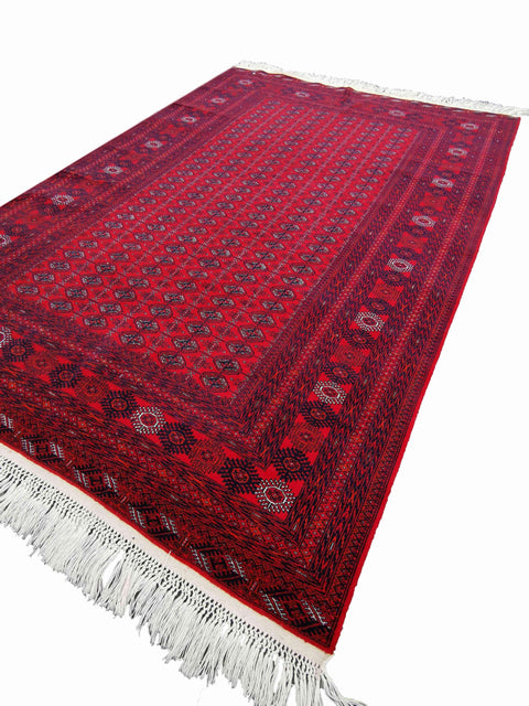 282 x 194 cm Red Afghan Tribal Red Large Rug - Rugmaster