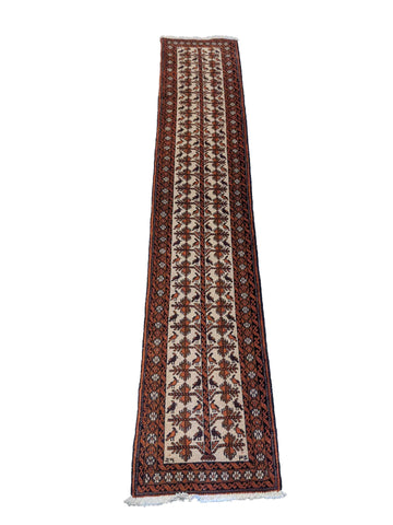 282 x 54 cm Persian Baluch Traditional Red Rug - Rugoutlet