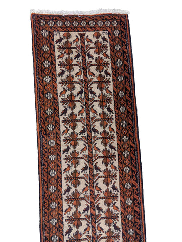 282 x 54 cm Persian Baluch Traditional Red Rug - Rugoutlet