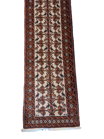 282 x 54 cm Persian Baluch Traditional Red Rug - Rugoutlet