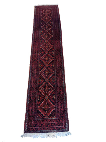 282 x 59 cm Persian Baluch Traditional Red Rug - Rugoutlet