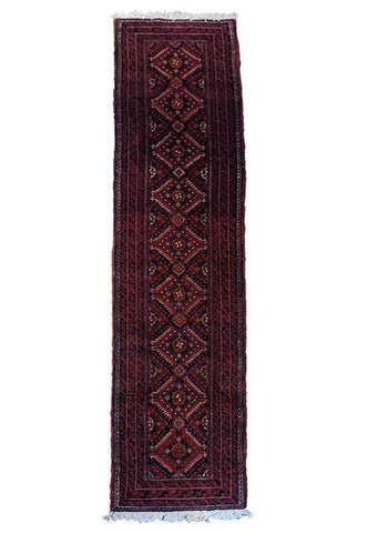 282 x 59 cm Persian Baluch Traditional Red Rug - Rugoutlet