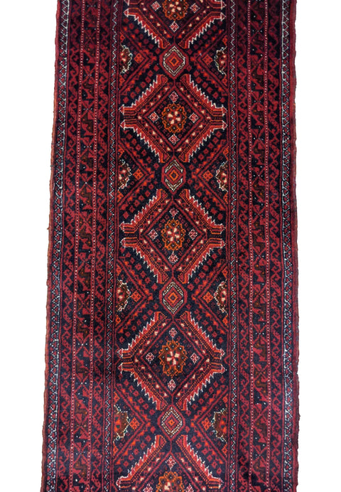 282 x 59 cm Persian Baluch Traditional Red Rug - Rugoutlet