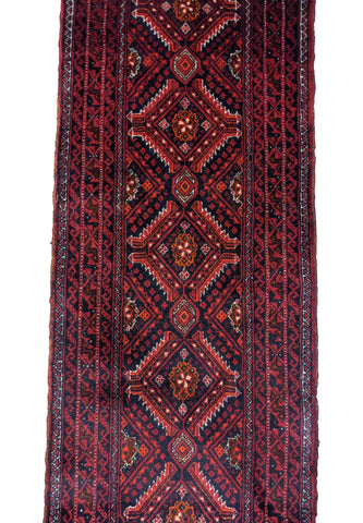 282 x 59 cm Persian Baluch Traditional Red Rug - Rugoutlet