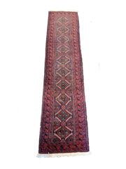 282 x 69 cm Persian Baluch Traditional Red Rug - Rugoutlet