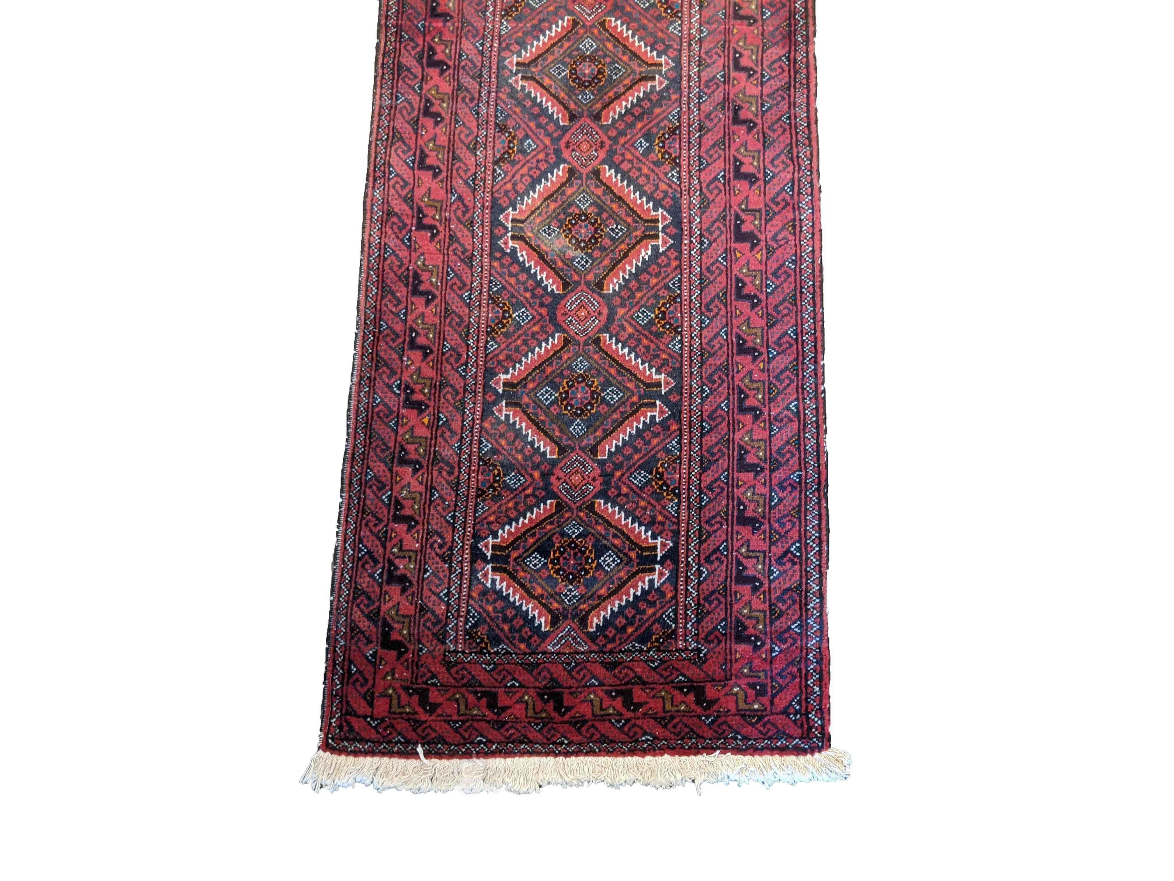 282 x 69 cm Persian Baluch Traditional Red Rug - Rugoutlet